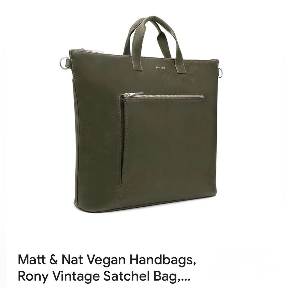 Matt & Nat Olive Vegan Briefcase Tote